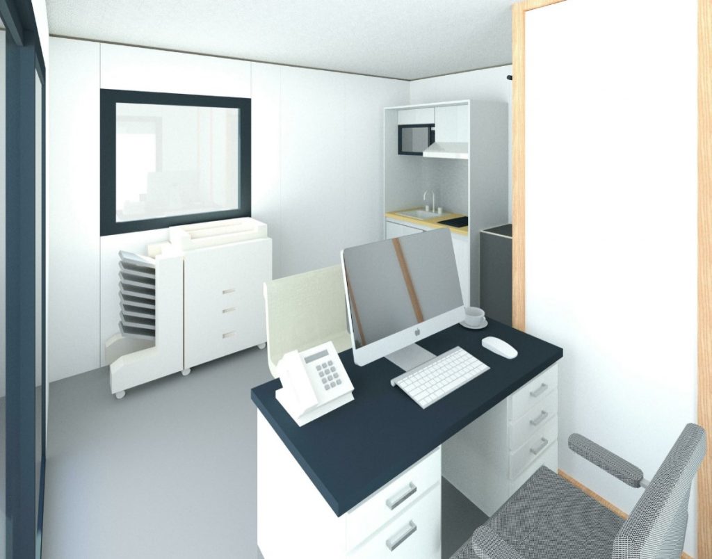 Mon Alvéole Espaces de vie indépendants écoresponsables et solidaires module 3D intérieur bureau