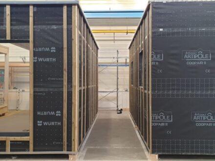 Construction extension bois atelier isolant carton