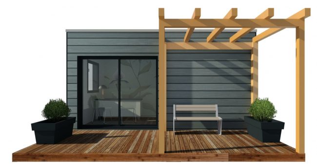 Mon Alvéole Espaces de vie indépendants écoresponsables et solidaires module 3D Bureau