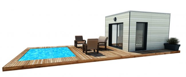 Mon Alvéole Espaces de vie indépendants écoresponsables et solidaires module 3D poolhouse