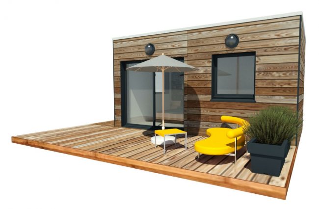 Mon Alvéole Espaces de vie indépendants écoresponsables et solidaires module 3D bureau