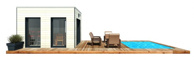 Mon Alvéole Espaces de vie indépendants écoresponsables et solidaires module 3D poolhouse
