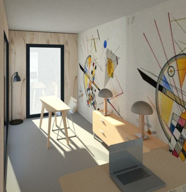 Mon Alvéole Espaces de vie indépendants écoresponsables et solidaires module 3D intérieur atelier