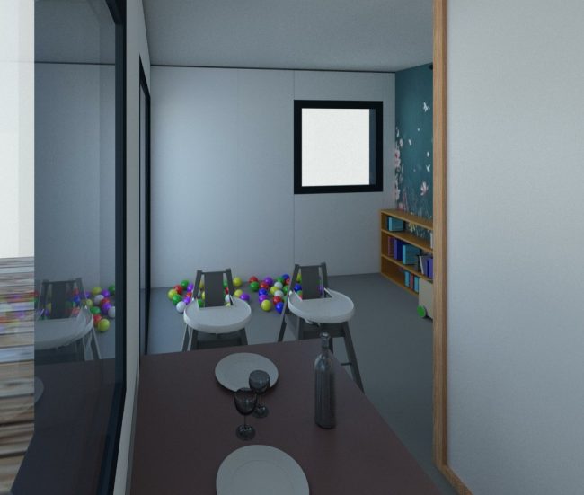 Mon Alvéole Espaces de vie indépendants écoresponsables et solidaires module 3D intérieur accueil jeunes enfants