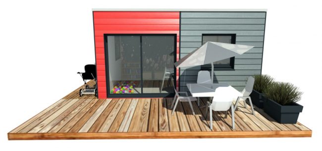 Mon Alvéole Espaces de vie indépendants écoresponsables et solidaires module 3D accueil jeunes enfants